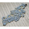 Lace flowers - application - old silver - 1 pc