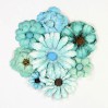 Paper flower set - Little Birdie - Antique Fusion Flowers Aqua