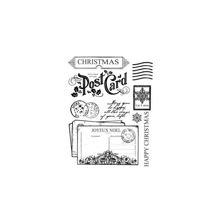 Set of clear stamps - Stamperia - Christmas Postcards