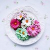Daisy flower set - mix of pink and green - 25 pcs