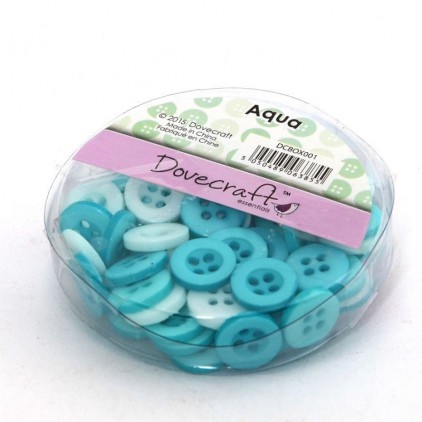 Buttons -Dovecraft - aqua - 60 pieces