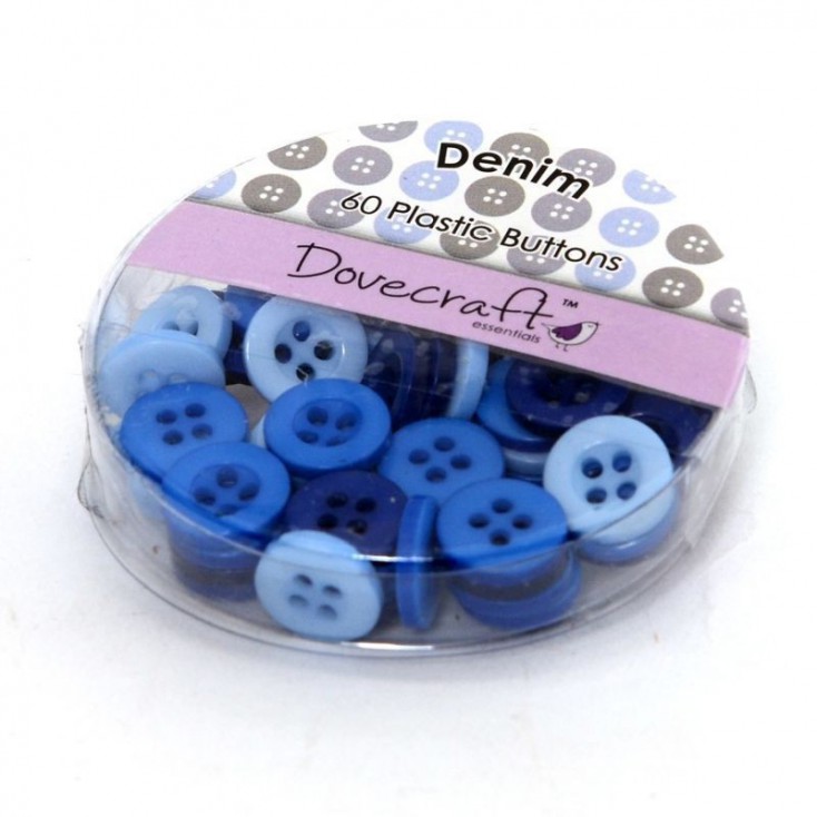 Buttons -Dovecraft - denim - 60 pieces