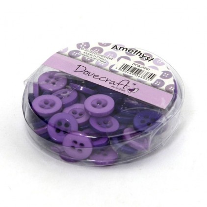 Buttons -Dovecraft - amethyst - 60 pieces