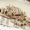 Wooden mini clips - 10 pieces - natural