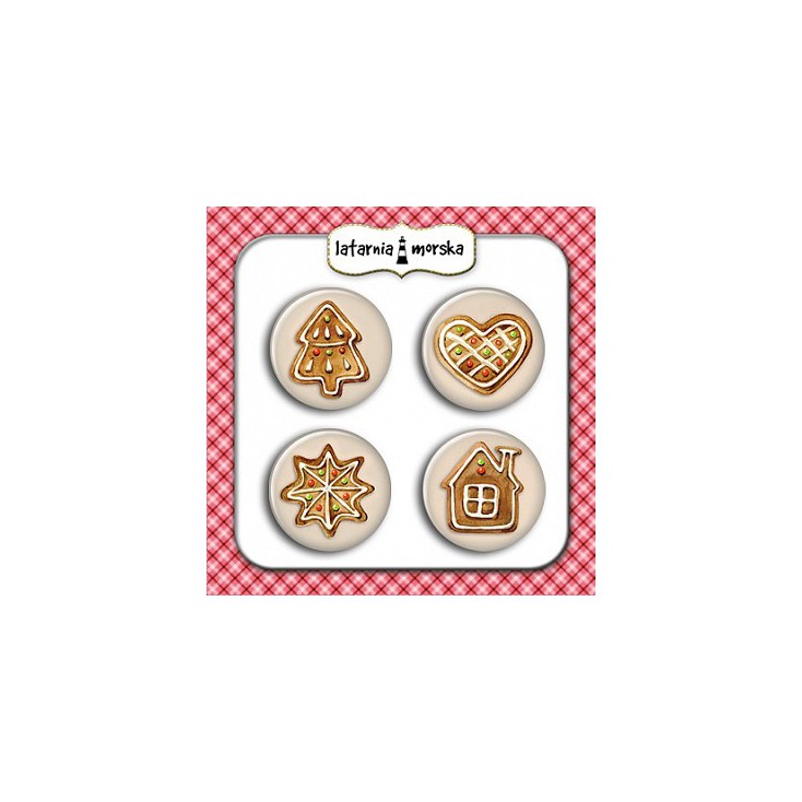 Selfadhesive buttons/badge - gingerbread