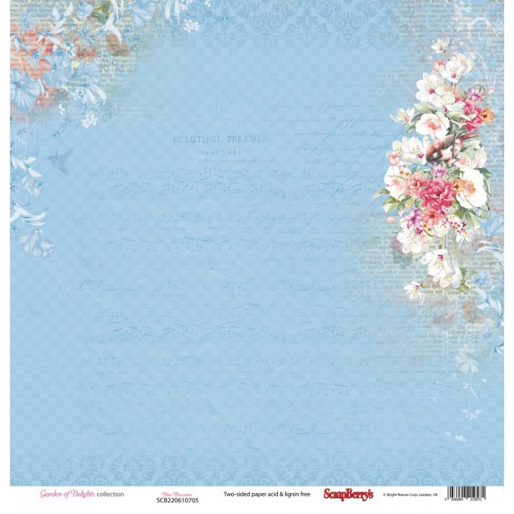 Papier do scrapbookingu – Scrapberry's -Garden of Delight - Blue blossoms