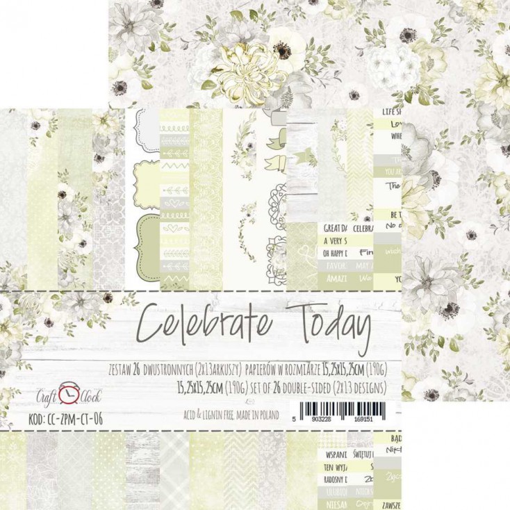 Pad of scrapbooking papers - Craft O Clock - Celebrate Today
