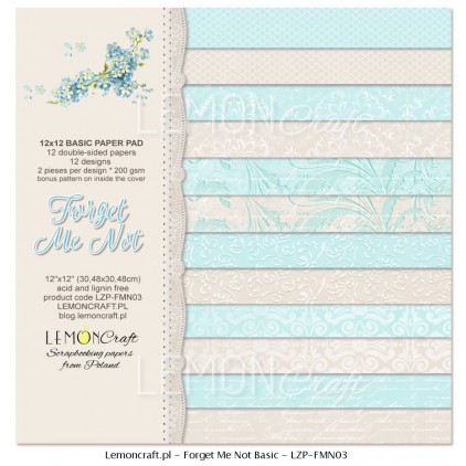 Stack of basic scrapbooking papers - Forget Me Not