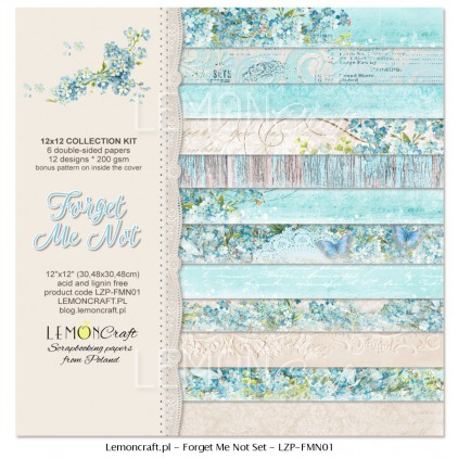 Set of scrapbooking papers - Forget Me Not