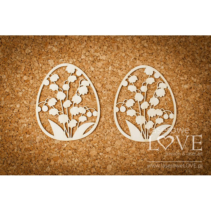 Laser LOVE - Cardboard - Easter eggs with Lily of the Valley - 2 pcs. - Happy Easter