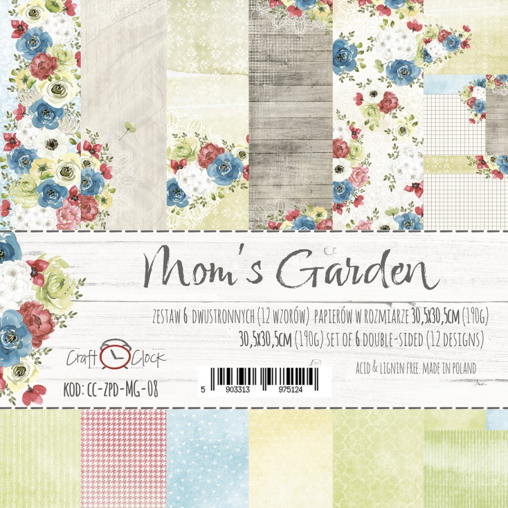 Set of scrapbooking papers - Craft O Clock - Mom's Garden