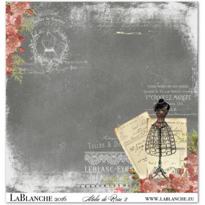 Scrapbooking paper - La Blanche - Atelie de Rose 02