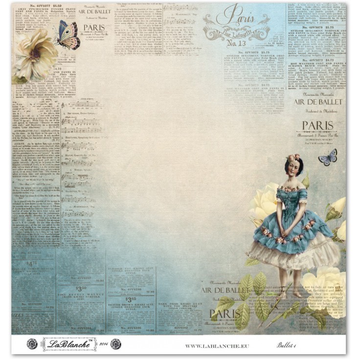 Scrapbooking paper - La Blanche - Ballet 01