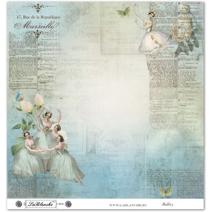 Scrapbooking paper - La Blanche - Ballet 04