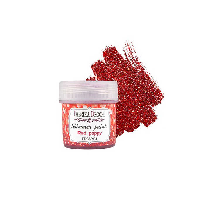 Shimmer paint - Fabrika Decoru - red poppy - 20ml