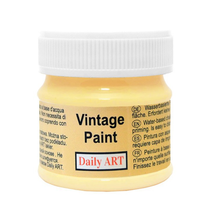 Farba kredowa vintage - Daily Art - pastelowo żółta - 50ml
