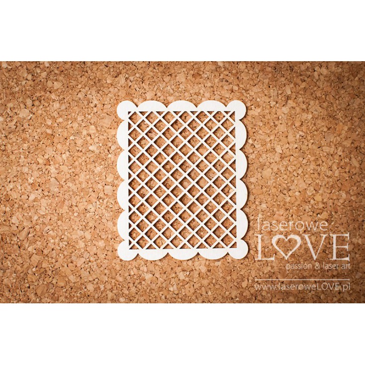 Laser LOVE - cardboard rectangular frame, mesh
