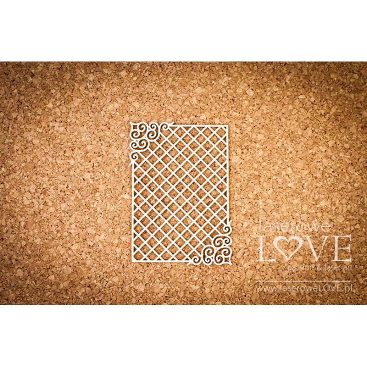 Laser LOVE - cardboard rectangular frame, ornaments and grid Paroles