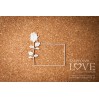 Laser LOVE - cardboard frame with rose