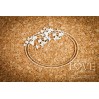 Laser LOVE - cardboard oval frame with a sprig of cherry - Wedding Day