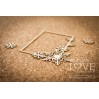 Laser LOVE - cardboard rectangular frame with snowflakes and stars Noel