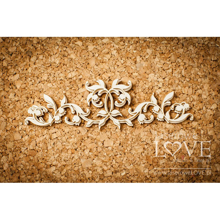 Laserowe LOVE - tekturka ornament - konwalie - Baby lily