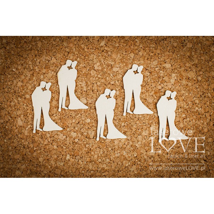 Laser LOVE - cardboard Young couple - Wedding Day - 5 pcs.