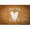 Laser LOVE - cardboard heart in the bushes - Simple Wedding