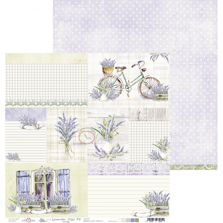 Scrapbooking paper - Craft O Clock - Lavender Hills - 06