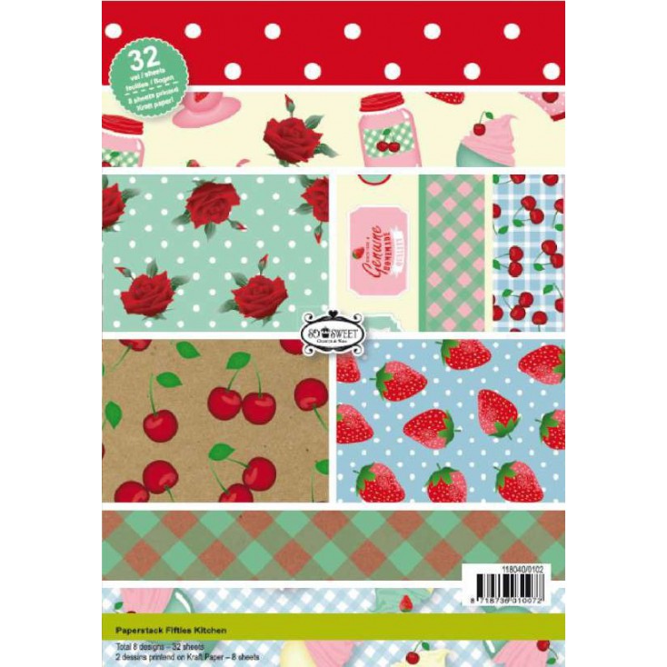 Pad of scrapbooking papers - Fifties Kitchen