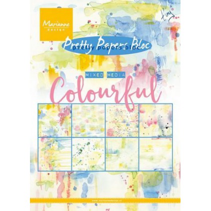 Marianne Design - Pad of scrapbooking papers - Mixed Media - Colourful