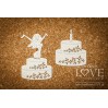 Laser LOVE - cardboard Woman in cake - Rosa Italia