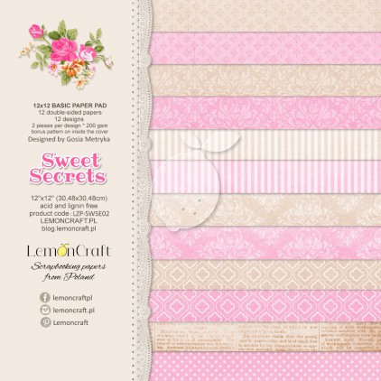 Stack of basic scrapbooking papers - Sweet Secrets