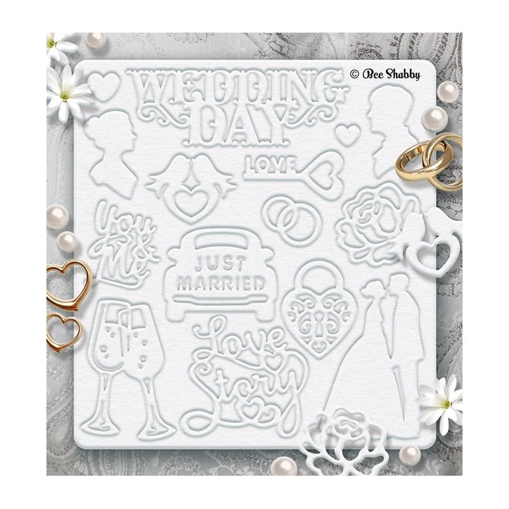 Bee Shabby - Chipboard set - Just Married