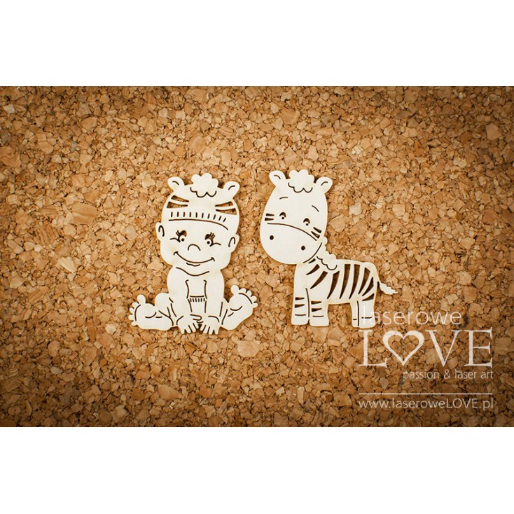 Laser LOVE - cardboard Boy with a zebra - Emma & Billy