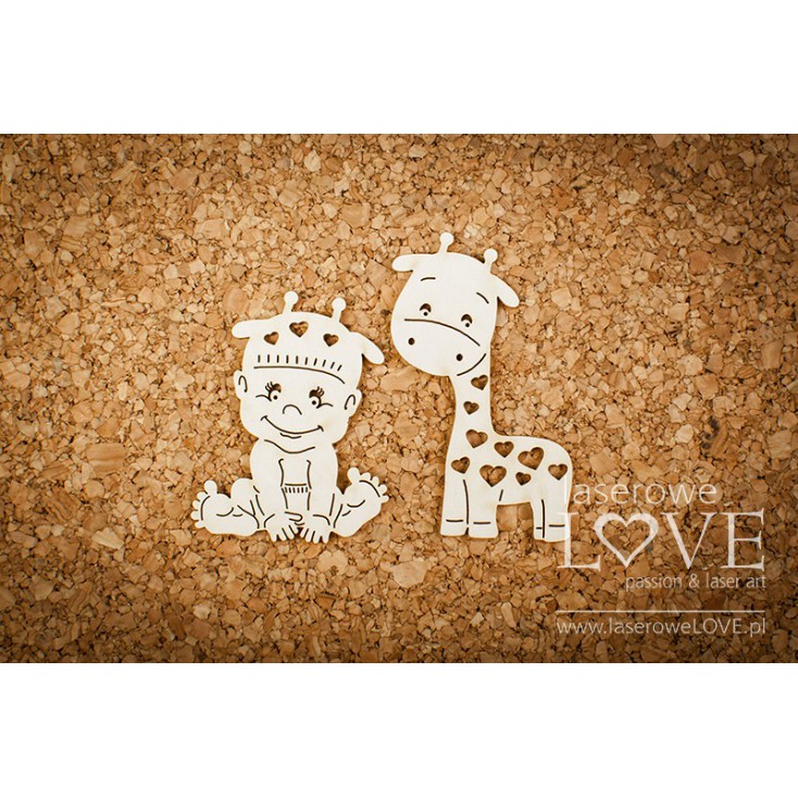 Laser LOVE - cardboard Baby boy with a giraffe - Emma & Billy