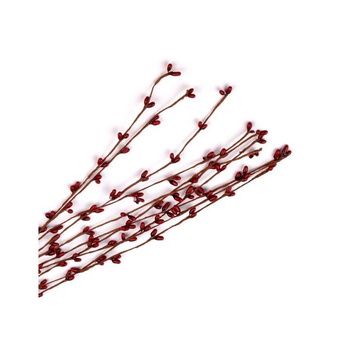 Twig with buds - 5 pcs - red