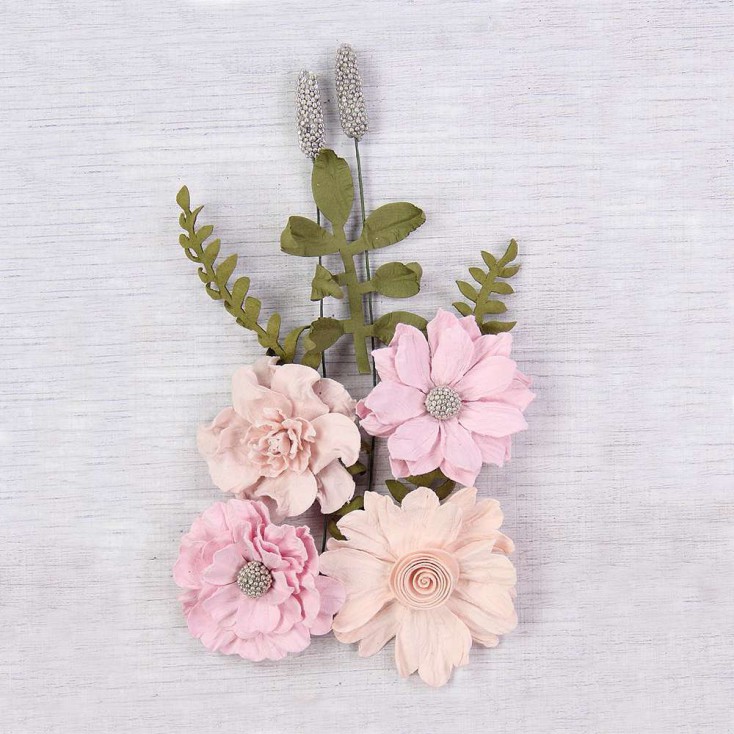 Paper flower set - Little Birdie - Audria Blush - 4 flowers