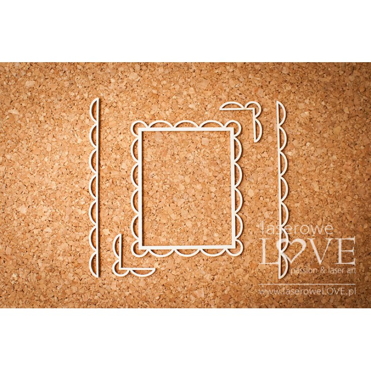 Laser LOVE - cardboard Rectangular frame oval edges