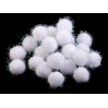 Set of 50 soft and fluffy pompoms - red