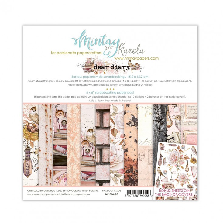 Scrapbooking paper pad - Mintay Papers - Dear Diary