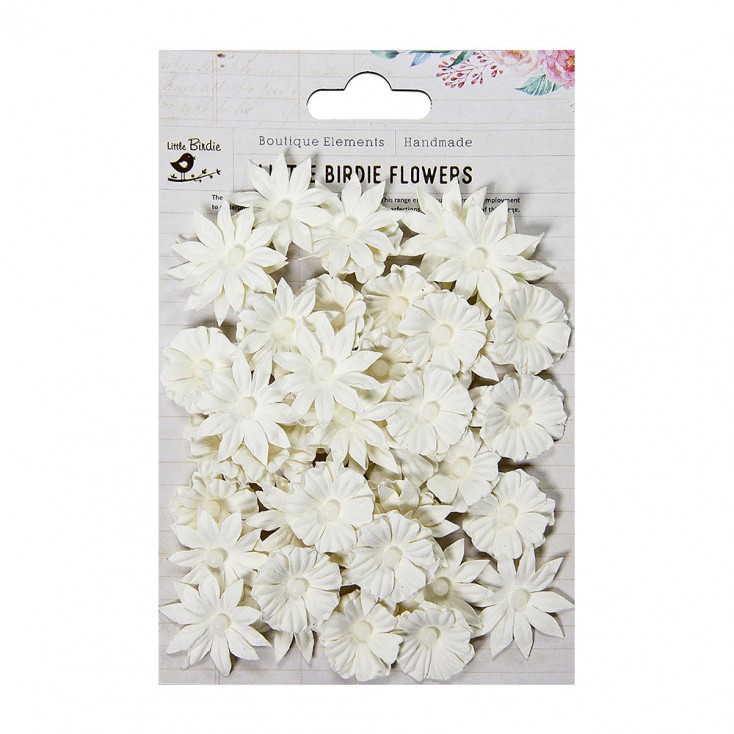 Papierowe kwiaty do rękodzieła - Little Birdie - Valerie Snow - 48 kwiatków