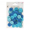 Papierowe kwiaty do rękodzieła - Little Birdie - Valerie Brisk Blue - 48 kwiatków