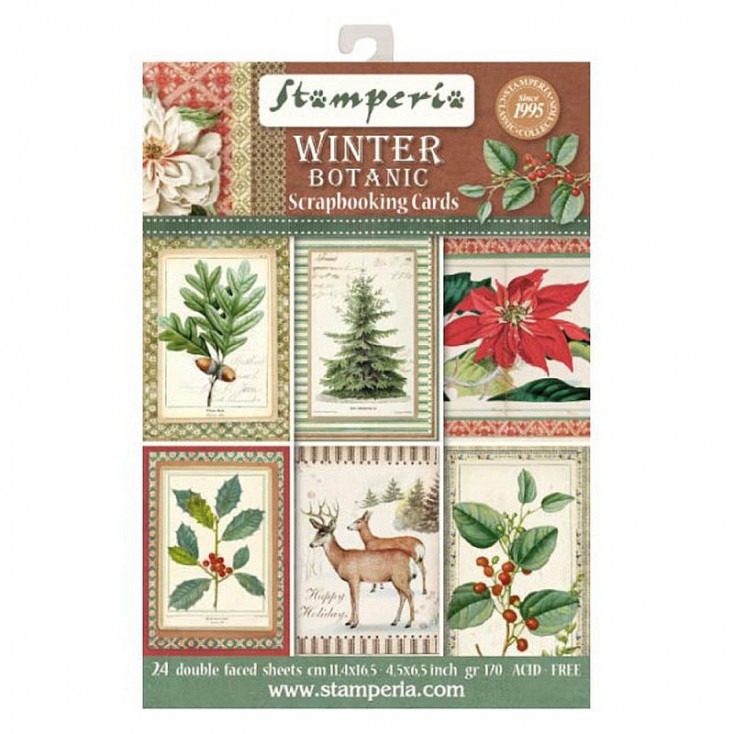 Stamperia - Set of scrapbooking cards - Winter Botanic