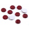 Ground pebbles, cabochon, means for flowers 1,2 cm - red