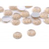 Flower stamen -matte white - one buncGround pebbles, cabochon, means for flowers 0,8 cm - champagne