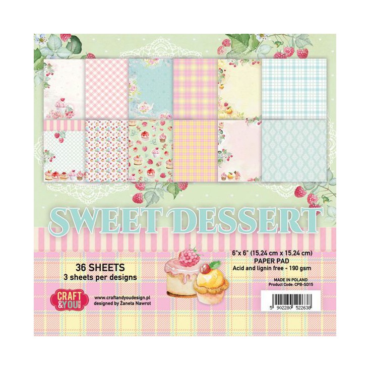 Craft and You Design - Pad of scrapbooking papers - Sweet Dessert