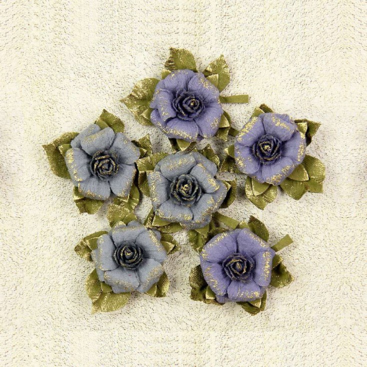 Paper flower set - Little Birdie - Victorian Rosella Tuscan Grey- 6 flowers