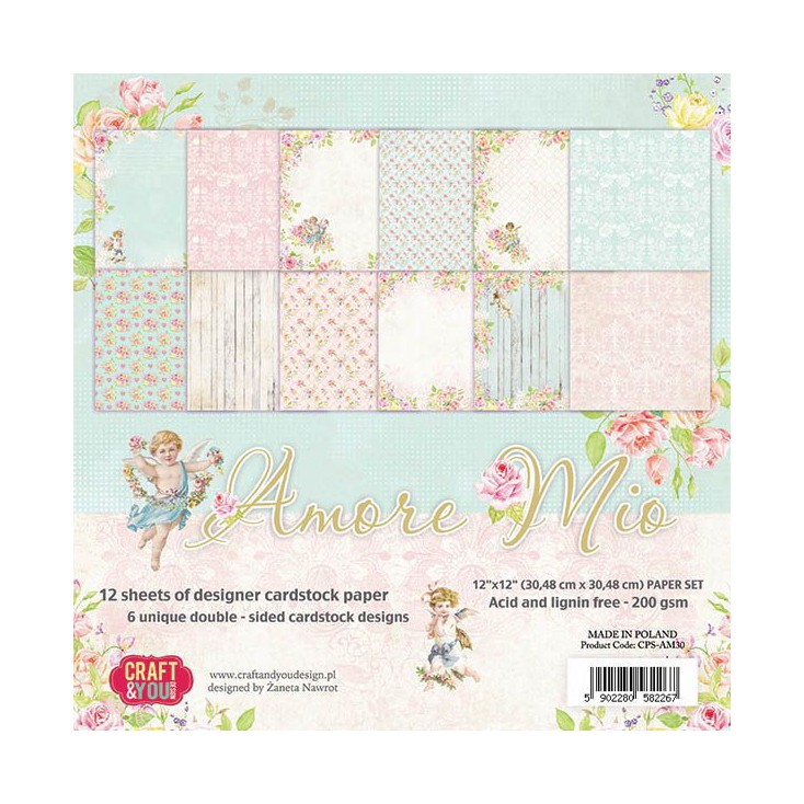 Set of scrapbooking papers - Craft and You Design - Amore Mio