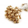 Pręciki do kwiatków perłowe - złote - duże- pęczek